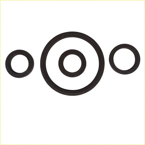 Set of three black rubber gaskets in different sizes for gasket pro mitsubishi outlander ii crankshaft oil seal