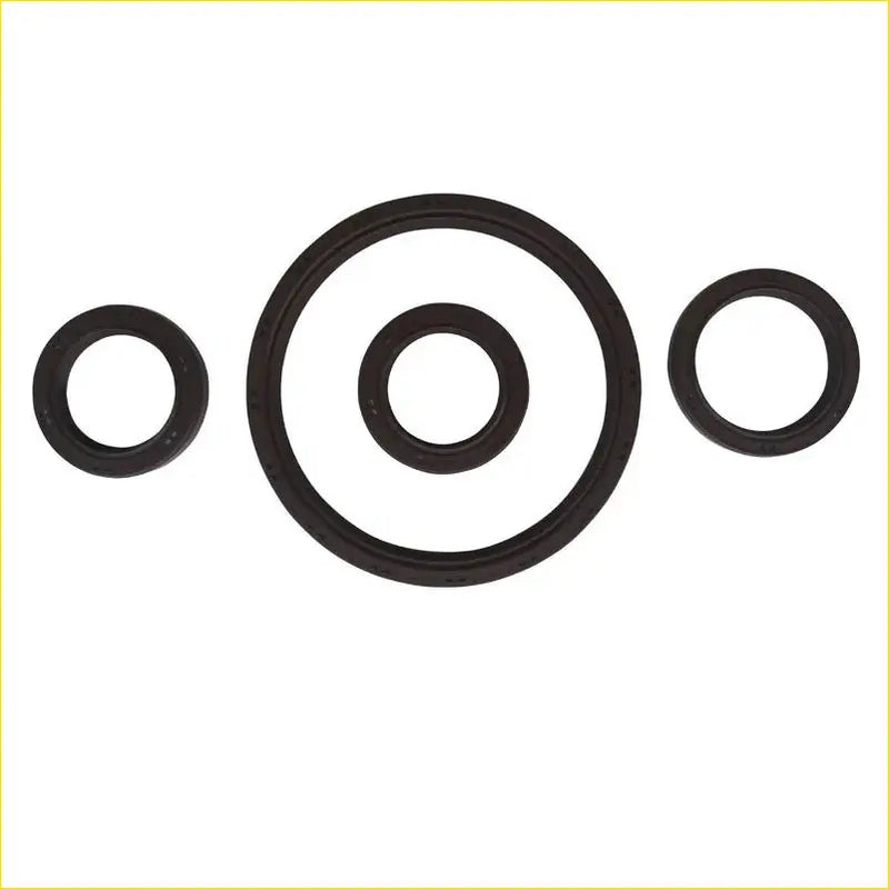 Set of three black rubber gaskets in different sizes for gasket pro mitsubishi outlander ii crankshaft oil seal