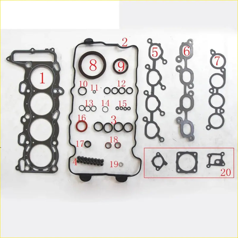Black rubber gasket set with metal rings for engine head in gasket pro for nissan avenir lucino 1.8l 16v sr18de