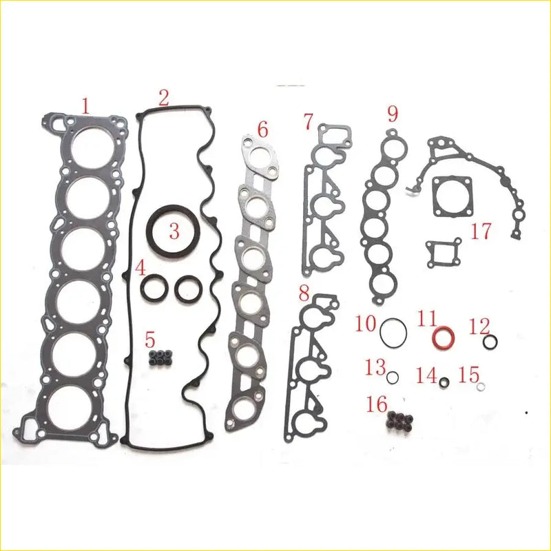 Black and silver metal engine head gasket set with circular seals for nissan laurel altima 2.0l 12v rb20e