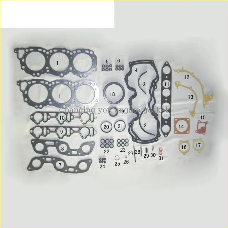 Black rubber gasket set with metallic and yellow red gold parts for nissan quest v40 3.0 l vg30e full engine