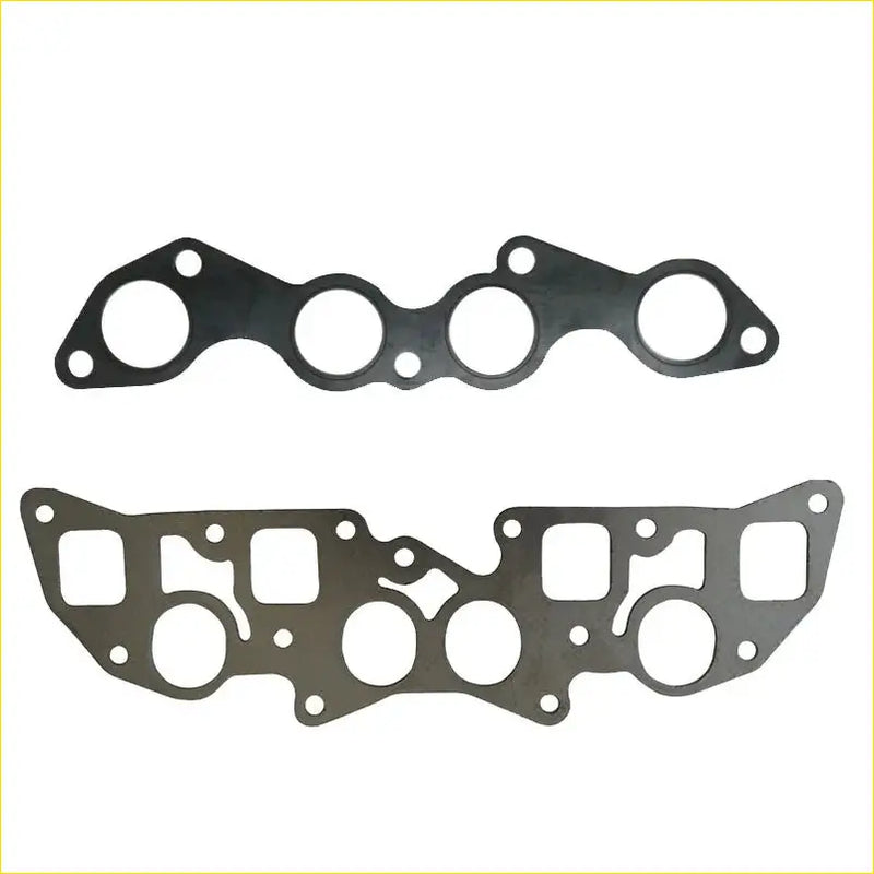 Black rubber intake manifold gaskets with circular and rectangular cutouts for nissan sunny iii traveller cd20