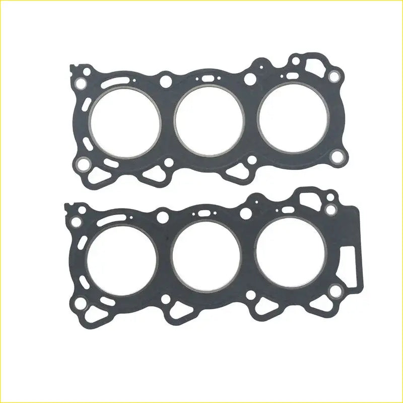Black engine head gaskets with three circular openings and bolt cutouts for nissan teana j31z 2.3l v6 24v