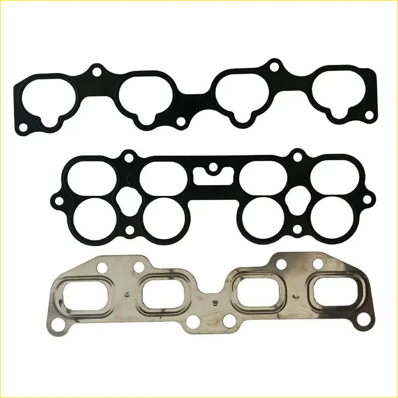 Set of three black rubber and metallic engine valve cover gaskets for Nissan X-Trail T30 J31 T31 16V QR25DE intake and exhaust