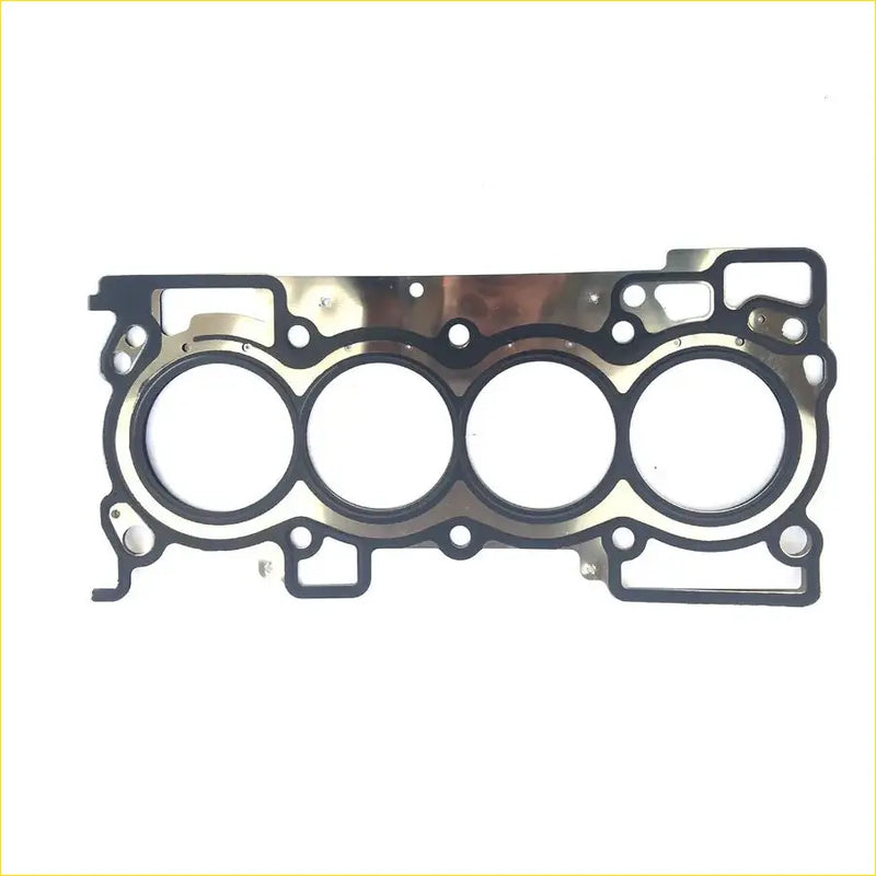 Black rubber gasket with four circular openings and metal mounts for nissan x-trail versa tiida sentra mr20de mr18de engine