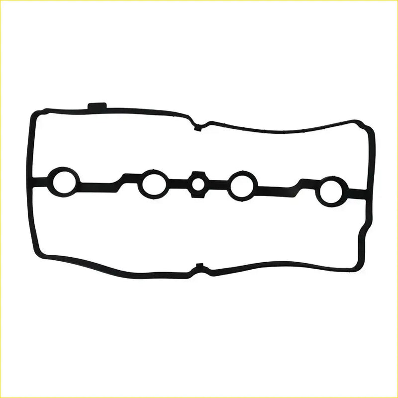 Black rubber gasket pro with four circular openings and central hex hole for nissan versa sentra mr20de engine