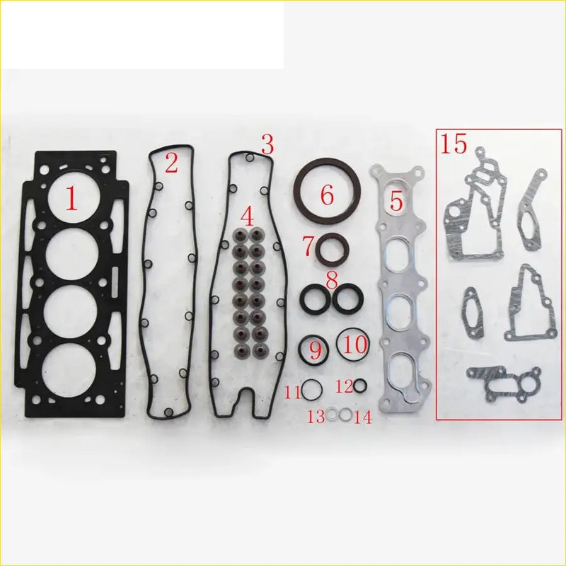 Black rubber gasket set with metallic parts and various seals for Peugeot Expert 307 206 406 806 2.0 EW10J4 full set