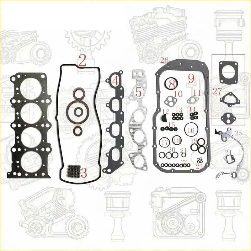 Black rubber gasket set made for suzuki sx4 grand vitara escudo geo tracker 2.0 16v j20a engine components