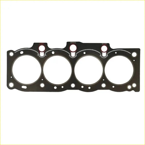 Black engine head gasket with four circular openings and red-ringed bolt holes for toyota avensis corona 2.0l 3sfe