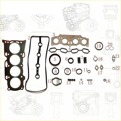 Black and red engine head gasket set with seals and metal parts for toyota avensis verso camry saloon 2.0 1azfe