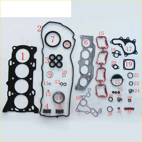 Black rubber gasket set for engine head full set compatible with toyota camry sienna lexus rx 270 1arfe 2arfe engines