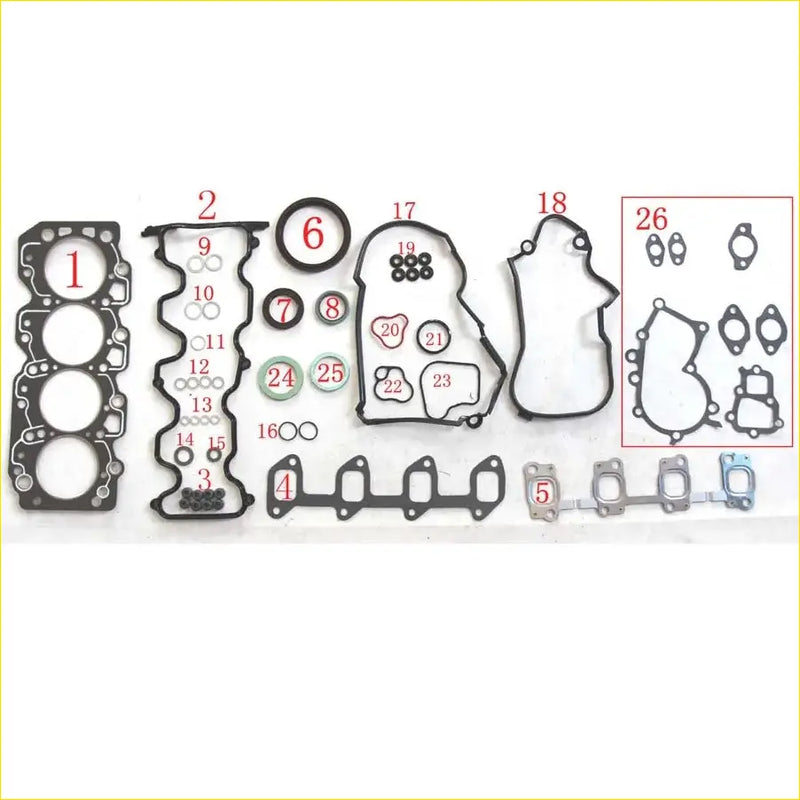 Black rubber gasket set for engine components full set by gasket pro for toyota corolla hatchback liteace 1c 1.8