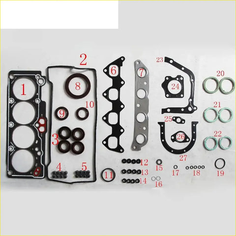 Black rubber gasket set with metal seals for toyota corolla sprinter avensis carina e 1.6 16v 4afe full set