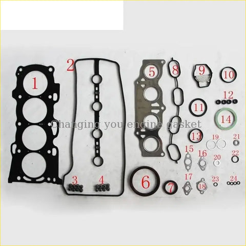 Black rubber engine gasket set with metallic parts and seals for gasket pro toyota highlander rav4 tarago camry 16v 2azfe