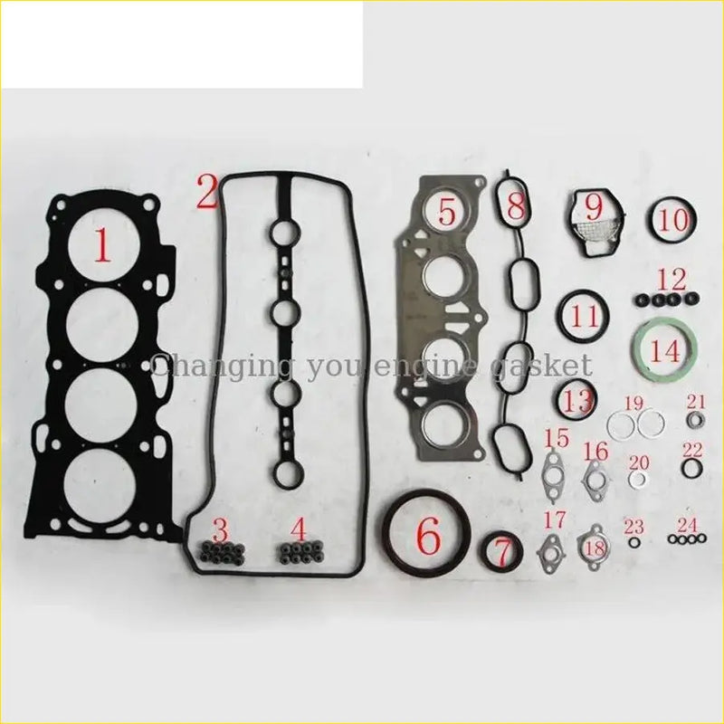 Black rubber engine gasket set with metallic parts and seals for gasket pro toyota highlander rav4 tarago camry 16v 2azfe
