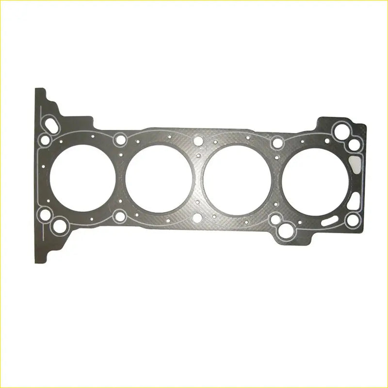 Metallic gray cylinder head gasket with four round openings and textured surface for toyota hilux kijang innova 1trfe engine