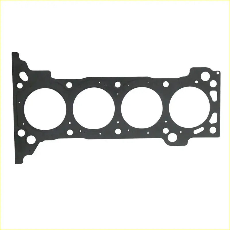 Black rubber head gasket with four circular openings and bolt holes for gasket pro toyota hilux iii pickup metal cylinder head