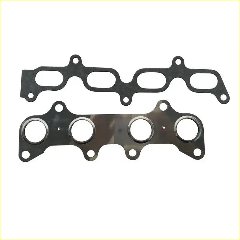 Black rubber gasket set with metallic mounting plate for toyota paseo convertible 5efe intake and exhaust manifold