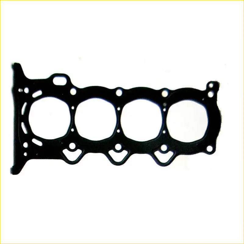 Black rubber metal cylinder head gasket with four circular openings and bolt holes for toyota prius corolla yaris engine