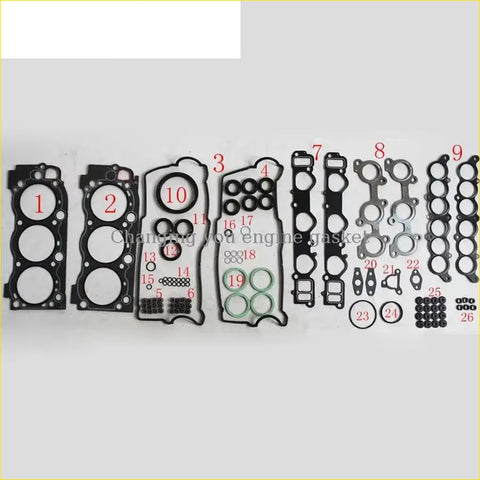 Black rubber gasket pro set with metallic and green seals for toyota runner hilux tundra land cruiser v6 34 24v 5v zfe