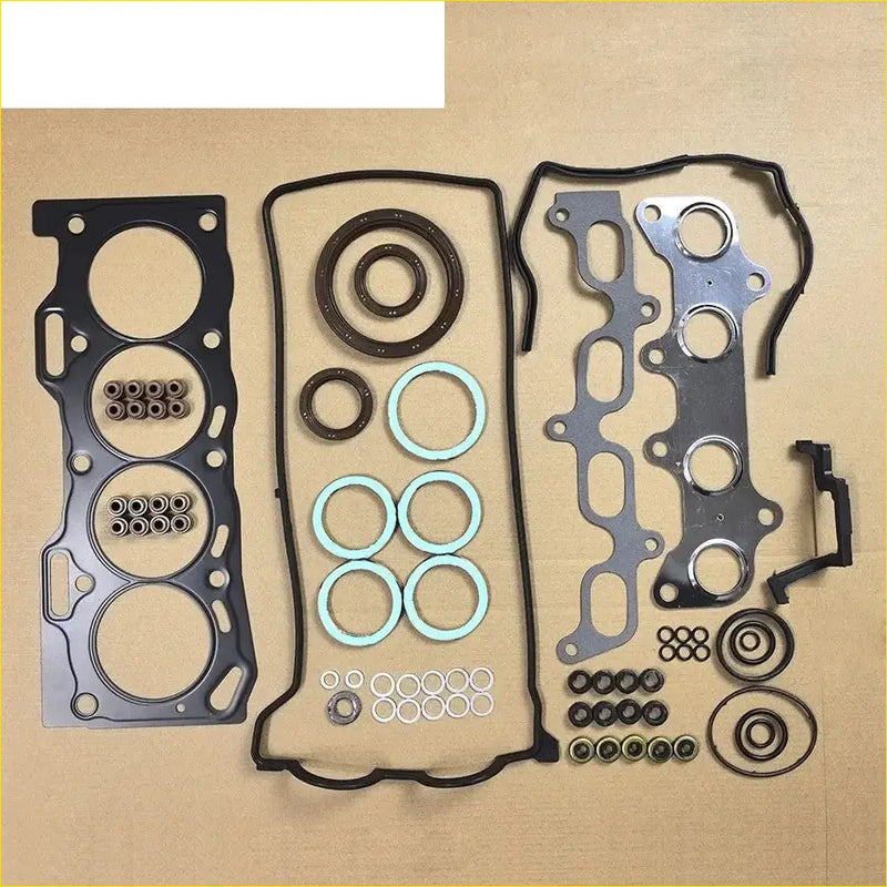 Black silver and light blue metal gasket set with circular seals for toyota tercel 5efe 5e-fe engine components