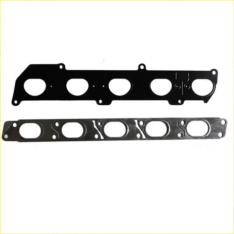 Black and silver engine intake manifold gaskets with circular openings for Volvo S40 C70 V50 C30 2.4 B5244S4 B5244S5