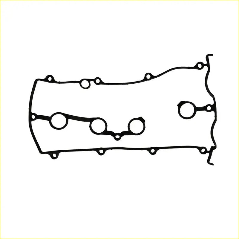 Black rubber gasket with circular cutouts and mounting holes for mazda premacy and 626 iv rocker cover usage