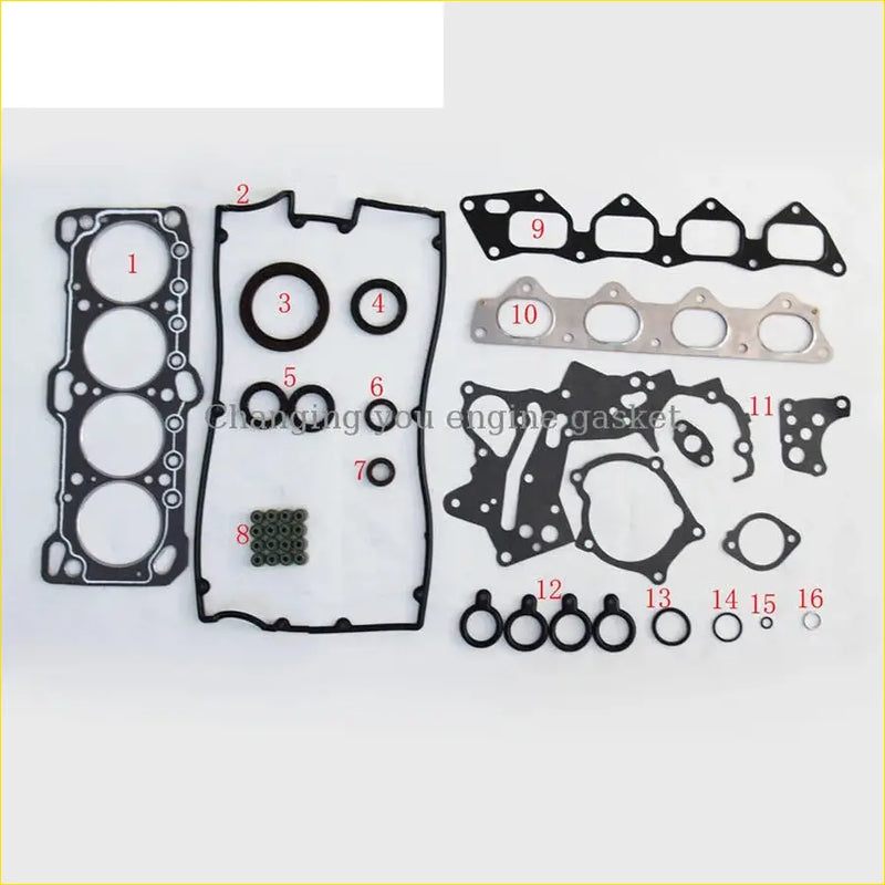 Black rubber engine gasket set with silver valve cover gaskets and seals for gasket pro hyundai sonata iii and santamo 2.0 i