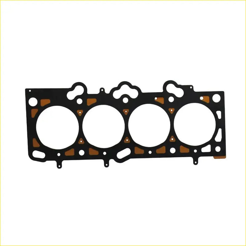 Black metal cylinder head gasket with four circular openings and brown sealing patterns for kia carens cerato sportage ceed 2.0