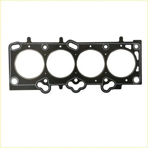 Black rubber gasket with four circular openings and intricate cutouts for hyundai elantra tucson 16v cylinder head