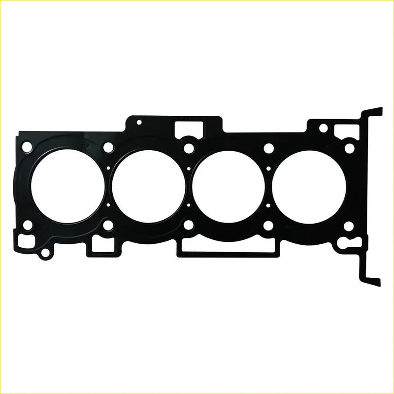 Black engine head gasket with four circular openings and mounting holes for kia sportage and hyundai sonata use