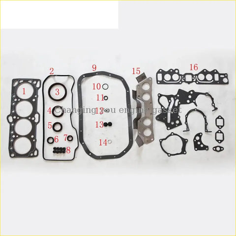 Black rubber and metal gasket pro kit for hyundai sonata tredia eterna 18l engine repair full set