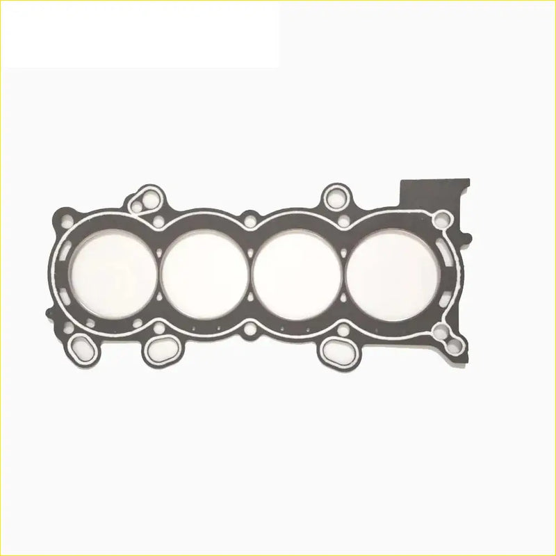 Black rubber cylinder head gasket with four circular openings and mounting holes for honda cr-v iii and accord vii tourer