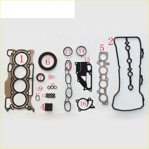 Black rubber gasket set for nissan micra tiida bluebird sylphy 16l engine from gasket pro hr16de metal
