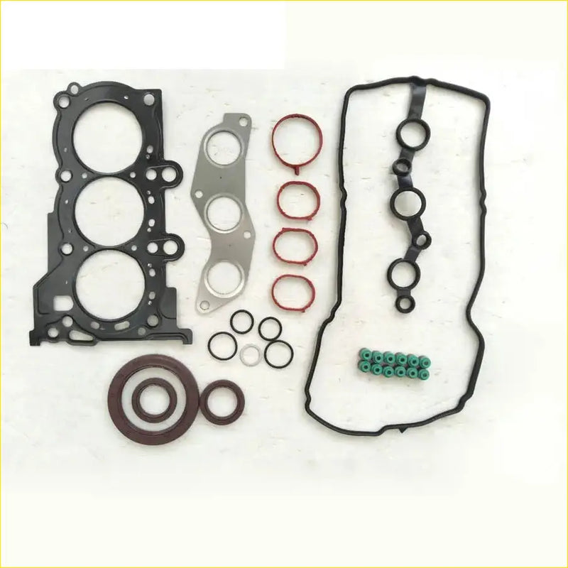 Black rubber gasket set with red brown and green seals for hyundai i10 eon kia picanto 1.0 engine head use