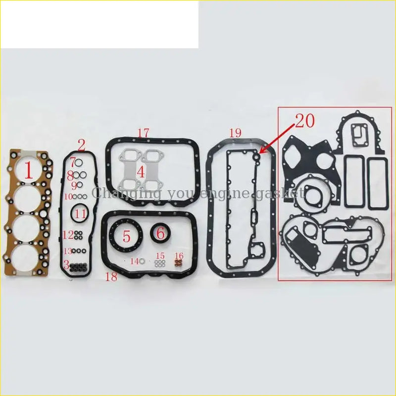 Black rubber engine gaskets with metallic and plastic parts for gasket pro isuzu elf 250 350 nkr 3.7l 4be1 4be1n metal 5 use