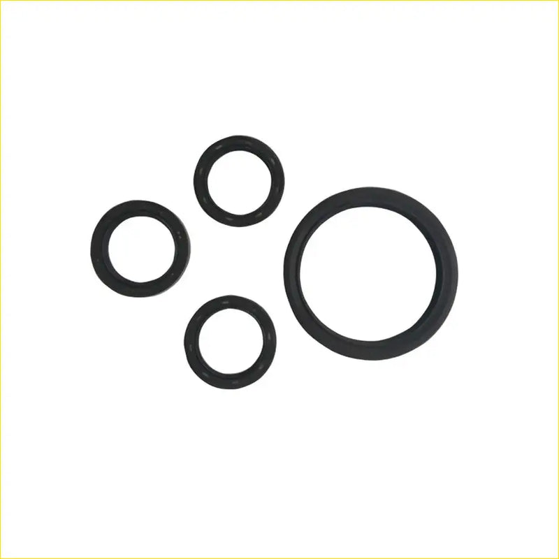 Set of four black rubber o-rings in varying sizes for gasket pro j30a1 j30a2 honda accord 3.0l crankshaft seal gasket