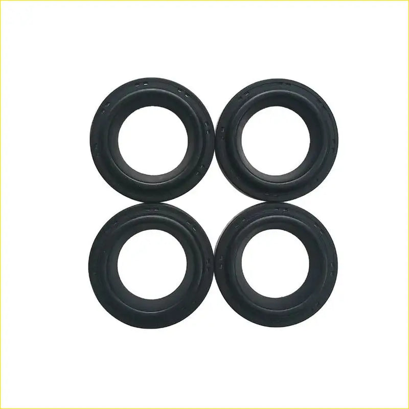 Four black rubber spark plug gaskets arranged in a square for honda accord k20a7 k20a6 k24a engine models