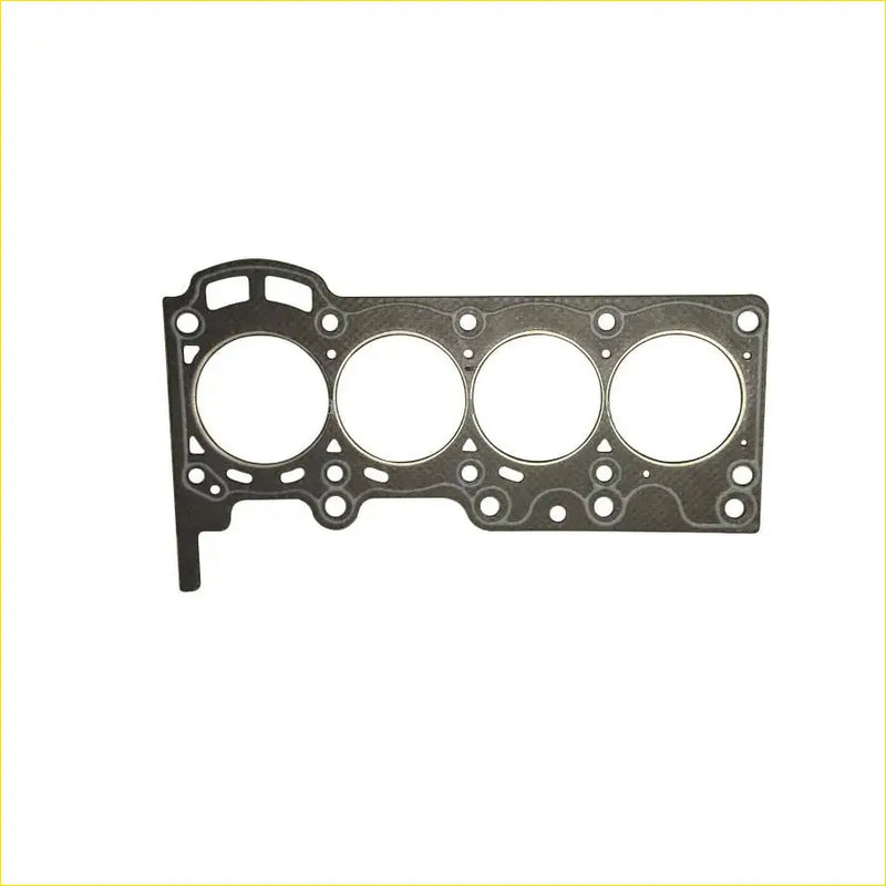 Metallic gray cylinder head gasket with four circular openings and bolt holes for toyota terios sirion or daihatsu terios