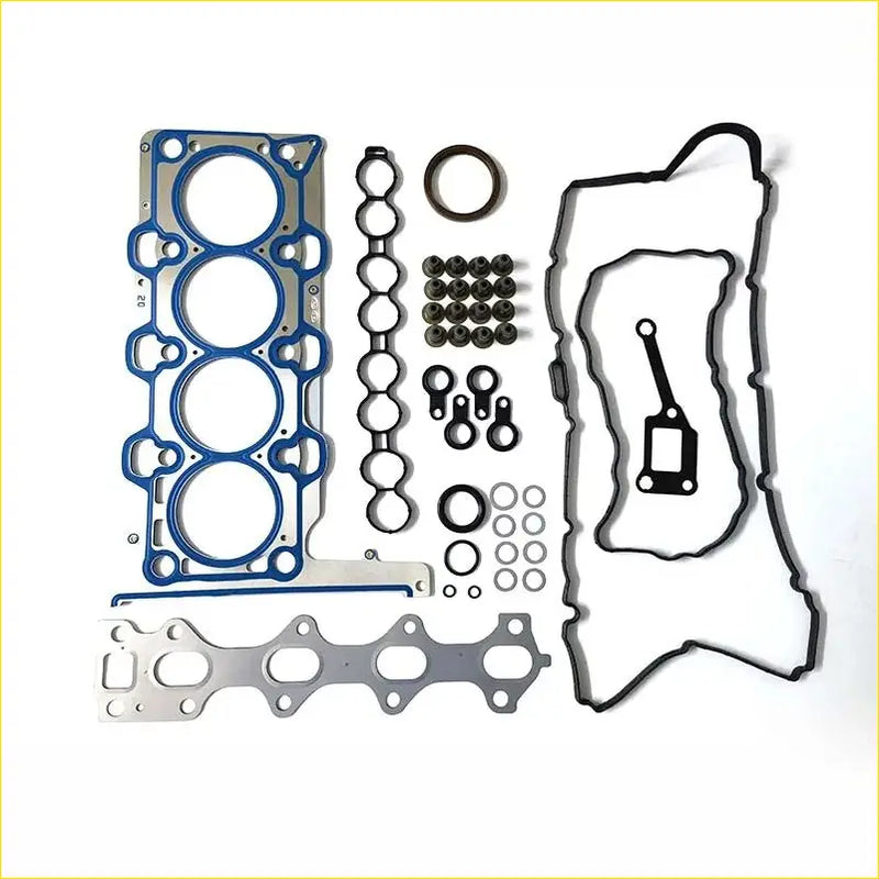 Blue and silver metal engine head gasket set with matching seals bolts and valve cover gaskets for kia sportage iii and hyundai ix35 2.0 d4ha