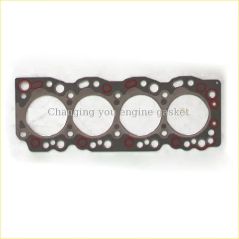 Black gasket pro engine head gasket with four circular openings and red sealing rings for toyota diesel engines
