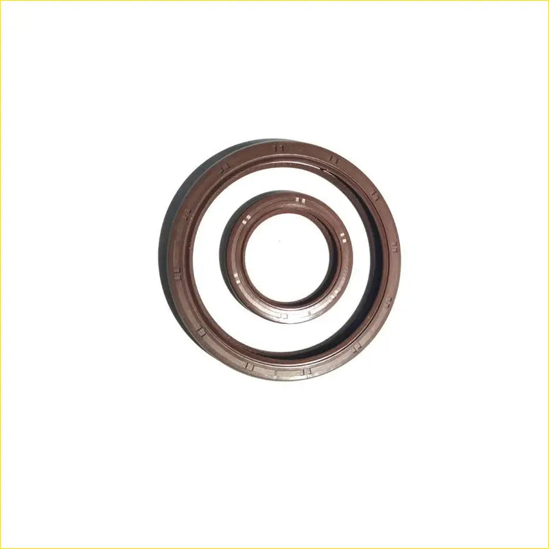 Brown rubber gasket pro crankshaft oil seal with metallic inner lining and notched outer edge for honda city engines