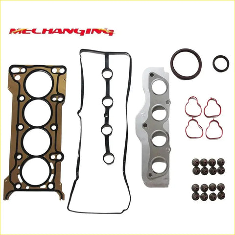Gasket pro mechanizing engine head gasket set with gold metal gasket black seals red valve cover gasket for mazda 2 1.5 3 bk bl
