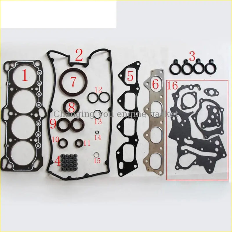 Black rubber gasket set with various sizes for mitsubishi lancer galant eclipse 2.0l dohc 16v 4g63 engine head