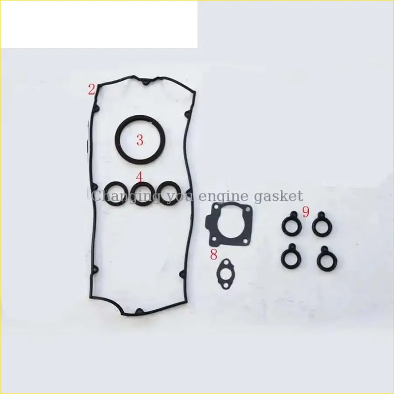 Black rubber engine gasket set with multiple seals and rings for gasket pro mitsubishi lancer iv and colt iv 1.8 gti 16v