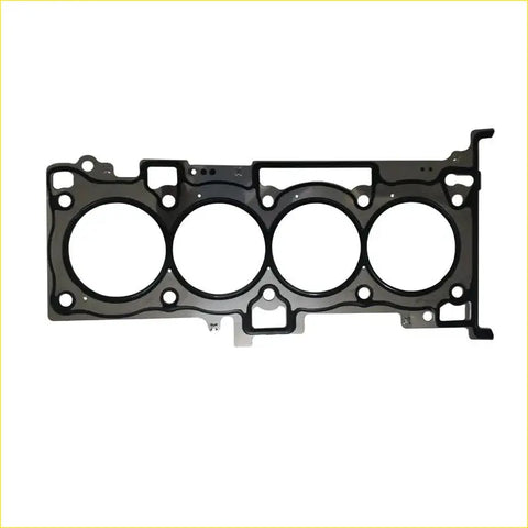 Black metal cylinder head gasket with four circular openings and precise cutouts for mitsubishi outlander ii use