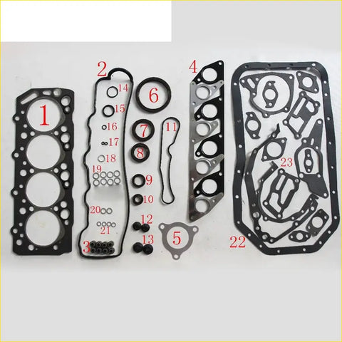 Black rubber gasket set for mitsubishi pajero l200 l300 l400 engine with valve cover and crankshaft oil seals