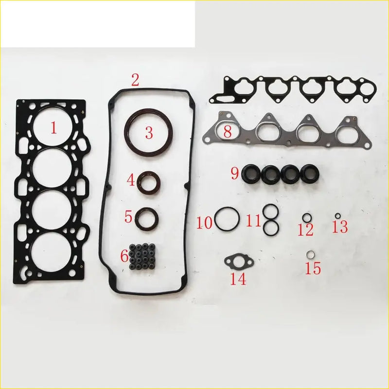 Black rubber gasket set with metal exhaust manifold flange bolts o rings for mitsubishi pajero pinin 1.8 full set