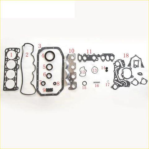 Black rubber gasket set with metallic parts and circular seals for mitsubishi space wagon eclipse i 1.8 4g37 g37b md997479
