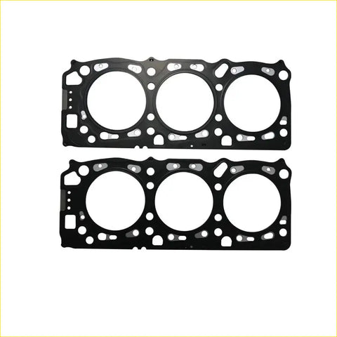 Black metal engine head gaskets with three circular openings for mitsubishi pajero ii v43 and 3000 gt coupe 6g72